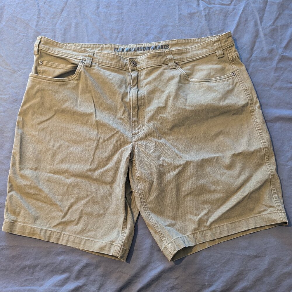 Duluth Trading Co Ballroom Flex Khaki Shorts, size 44, cotton/spandex